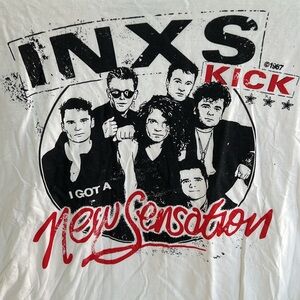 INXS White Graphic T-Shirt $10